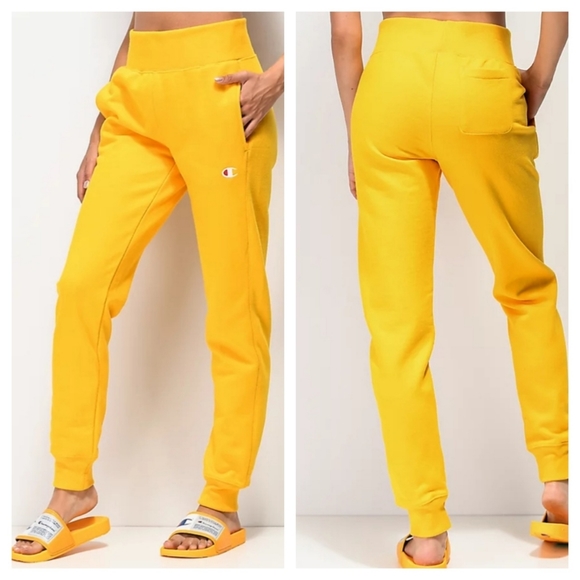 yellow champion pants